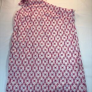 J. Crew Factory One Shoulder Dress in Red and White